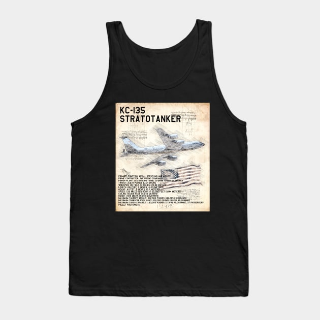 KC-135 Stratotanker Airplane USAF Aircraft Plane Tank Top by BeesTeez